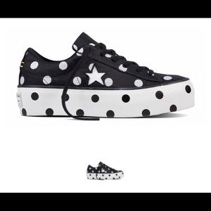Converse Navy and White Polka Dot Sneakers